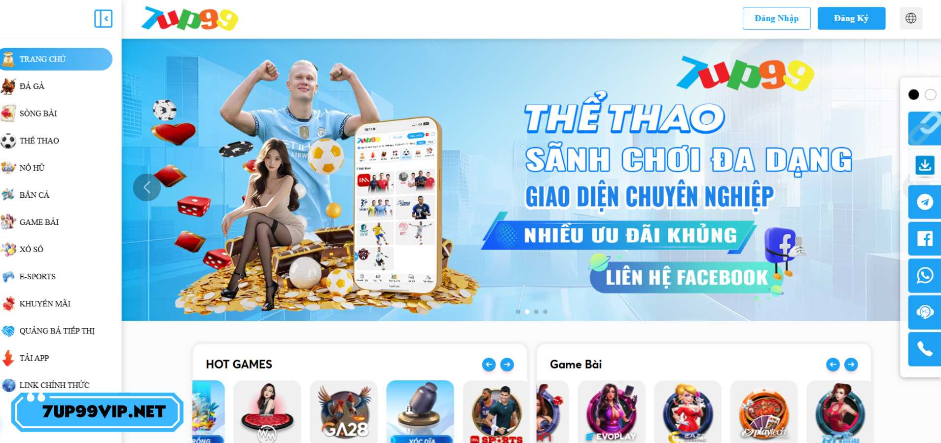 Giao diện nhà cái 7UP99